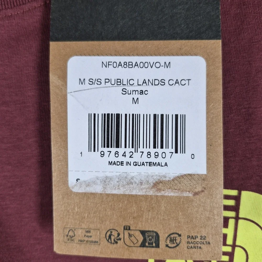 The North Face Public Lands Cactus T-Shirt Men's Medium Red Short Sleeve Tee NWT
